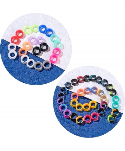 24pcs-100pcs Colorful Silicone Ear Gauges Double Flared Ear Tunnels Set Stretchers Expander Ear Piercing Jewelry 56pcs, gauge...