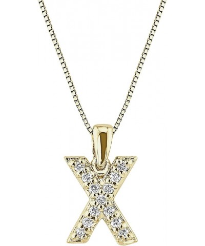 14k Yellow Gold Diamond Initial Pendant Necklace (1/10cttw) with 18-inch chain X $90.88 Necklaces