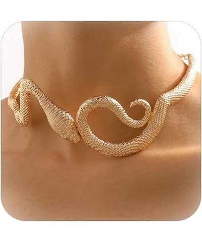 Snake Necklace for Women Gold Silver Snake Choker Necklace Snake Shape Collar Animal Necklace Bendable Necklace Reputation St...