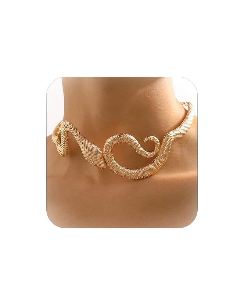 Snake Necklace for Women Gold Silver Snake Choker Necklace Snake Shape Collar Animal Necklace Bendable Necklace Reputation St...