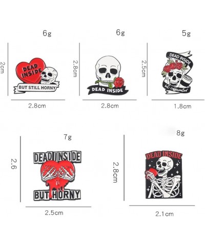 Punk Skeleton Enamel Pins, Halloween Gothic Brooches Scary Funny Lapel Badges for Women Men Backpack Hats Clothes Jackets Acc...