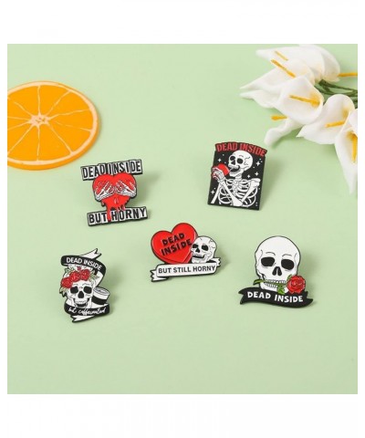 Punk Skeleton Enamel Pins, Halloween Gothic Brooches Scary Funny Lapel Badges for Women Men Backpack Hats Clothes Jackets Acc...