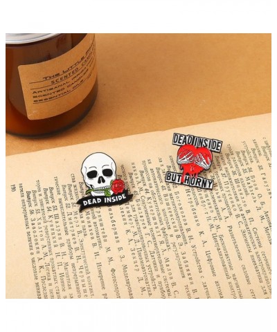 Punk Skeleton Enamel Pins, Halloween Gothic Brooches Scary Funny Lapel Badges for Women Men Backpack Hats Clothes Jackets Acc...