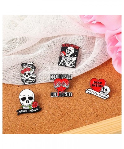 Punk Skeleton Enamel Pins, Halloween Gothic Brooches Scary Funny Lapel Badges for Women Men Backpack Hats Clothes Jackets Acc...