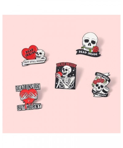 Punk Skeleton Enamel Pins, Halloween Gothic Brooches Scary Funny Lapel Badges for Women Men Backpack Hats Clothes Jackets Acc...