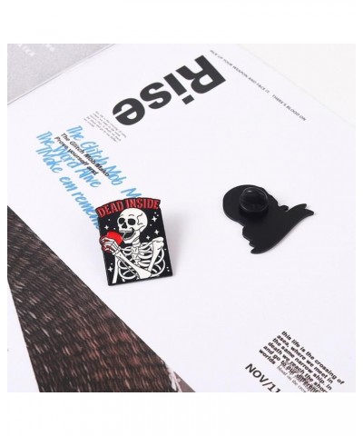 Punk Skeleton Enamel Pins, Halloween Gothic Brooches Scary Funny Lapel Badges for Women Men Backpack Hats Clothes Jackets Acc...