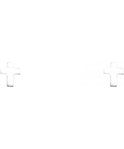 14K White Gold Polished Cross Stud Earrings With Screw Back $26.32 Earrings