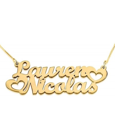 Personalized Name Necklace Custom 18K Gold Plated Nameplate Necklace Customized Jewelry Gift for Women J Design - Two Names w...