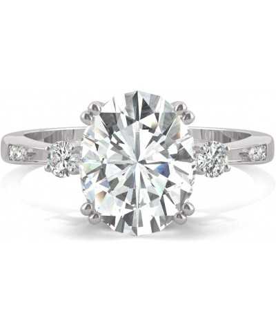 14K White Gold Moissanite 10x8mm Oval Engagement Ring, 3.14cttw DEW $391.78 Rings