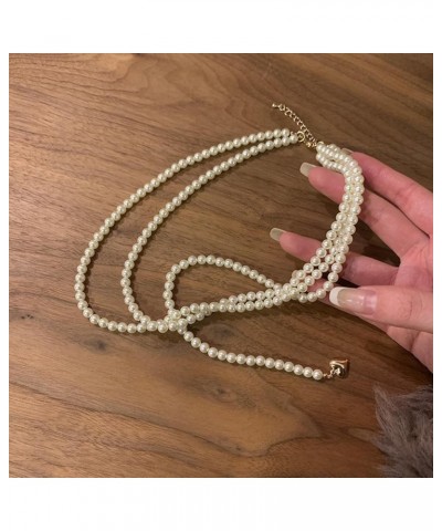 Pearl Choker Necklace Vintage White Faux Pearl DIY Velvet Tassel Necklace Bow Pearl Necklace White pearl $7.50 Necklaces