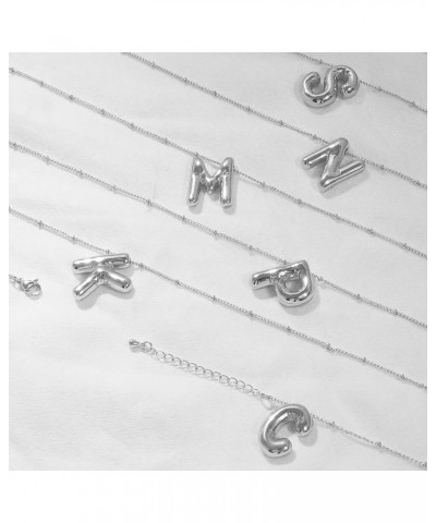 Bubble Letter Necklace Bubble Necklace Letter Balloon Initial Necklaces for Women Girls Alphabet 14K Gold Plated Necklace Per...