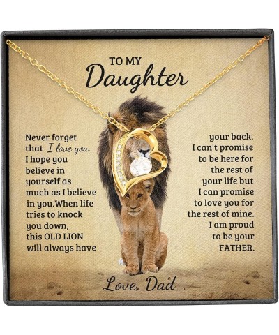 Daughter Gifts From Dad, Father Daughter Necklace, To My Daughter Lion Dad And Daughter Necklace, Father Daughter Gifts Love ...