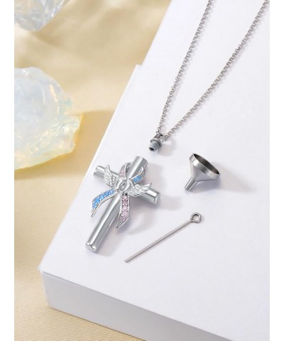 Cross Urn Necklace for Ashes 925 Sterling Silver Cremation Jewelry with Funnel Filler Kit Ashes Necklace for Human Women Girl...