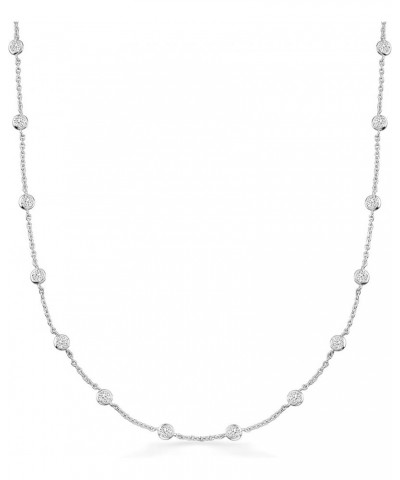 4.50 ct. t.w. CZ Station Necklace Sterling Silver 36.0 Inches $68.88 Necklaces