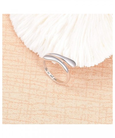 925 Sterling Silver Ring Inspirational Jewelry adjustable Wrap Open Rings for Women Girls This Too Shall Pass $16.19 Rings