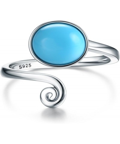 925 Sterling Silver Moon Rings Turquoise Rings Mood Rings for Women Moonstone Stone Toe Ring Girl Toe Ring Midi Ring Women Ha...