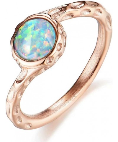 Rose Gold White Cute Opal Ring,Stainless Steel Celtic Knot Rings for Women Girls Jewelry Gift 02. Rose Gold $9.47 Rings