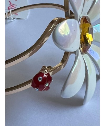 Flower Hinged Bangle Bracelet White $15.75 Bracelets