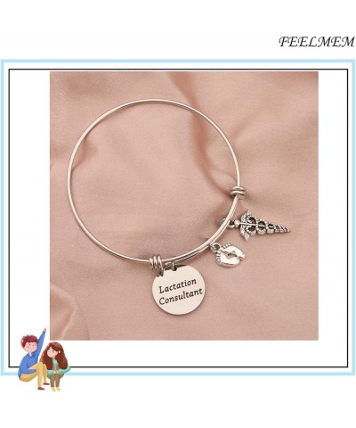 Lactation Consultant Gift Bangle IBCLC Breastfeeding Gift Lactation Nurse Consultant Breastfeeding Counselor Gift silver $8.9...