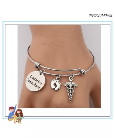 Lactation Consultant Gift Bangle IBCLC Breastfeeding Gift Lactation Nurse Consultant Breastfeeding Counselor Gift silver $8.9...