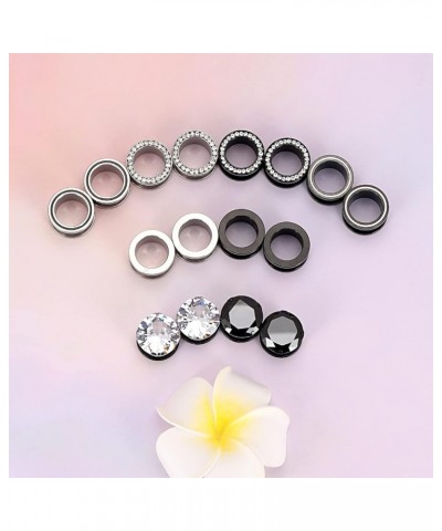 Stainless Steel 8 Pairs Ear Tunnels Hollow Plugs Gauges Stretcher Body Piercing Jewelry Size 2g-9/16 inch 8 Pairs, 5/8"(16MM)...