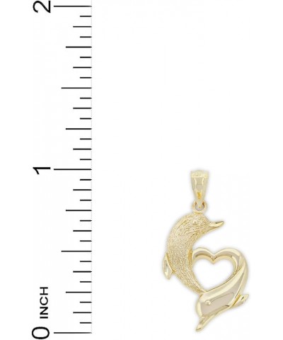 Gold Dolphin Charm Pendant - 10 Karat Gold - Dolphin Jewelry Pendant - Animal Pendant Style 2 $38.01 Necklaces