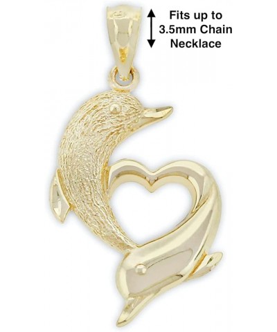 Gold Dolphin Charm Pendant - 10 Karat Gold - Dolphin Jewelry Pendant - Animal Pendant Style 2 $38.01 Necklaces