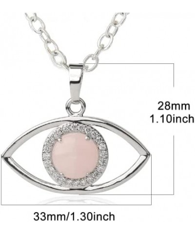 Evil Eye Necklace: Authentic Quartz Gemstone Jewelry with Healing Crystal Jewel Evil Eye Pendant and Silver Chain $9.60 Neckl...