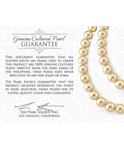 14K Gold 9-10mm Round Genuine Champagne Golden South Sea Cultured Pearl Bracelet for Women 7.0 Inches White Gold $617.76 Brac...