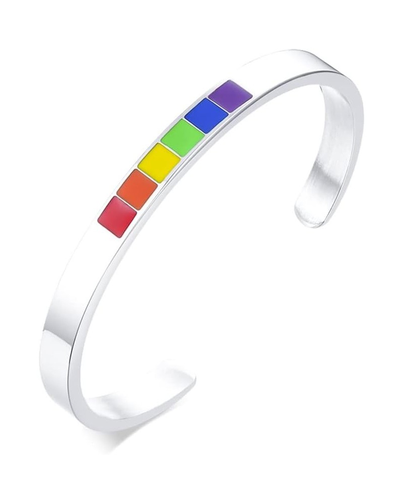 Rainbow LGBT pride bracelet Gay pride bracelet Mens womens cuff bracelet Bestfriend bracelet Pride stuff for gay Lesbian and ...