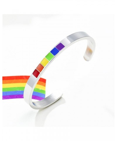 Rainbow LGBT pride bracelet Gay pride bracelet Mens womens cuff bracelet Bestfriend bracelet Pride stuff for gay Lesbian and ...