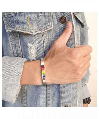 Rainbow LGBT pride bracelet Gay pride bracelet Mens womens cuff bracelet Bestfriend bracelet Pride stuff for gay Lesbian and ...