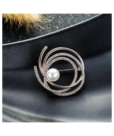 Women Brooch Pin, Faux Pearl Rhinestone Elegant Sweater Shawl Scarves Clip Breast Pin Charm Dress Decoration Clothing Ornamen...