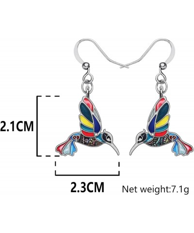 Enamel Alloy Cute Hummingbird Earrings Bird Drop Dangle Fashion Jewelry For Women Girls Charm Gift Multi $8.66 Earrings