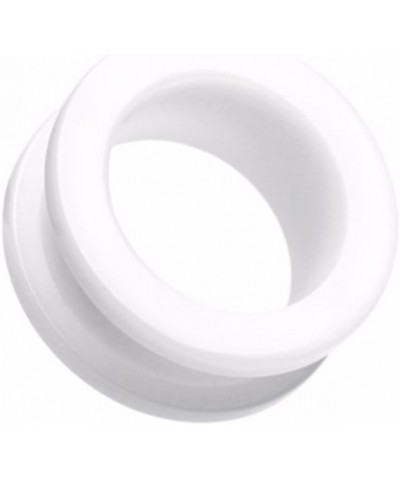 Basic Acrylic Screw-Fit WildKlass Ear Gauge Tunnel Plug (Sold as Pairs) 3/4" (19mm) White $11.12 Body Jewelry