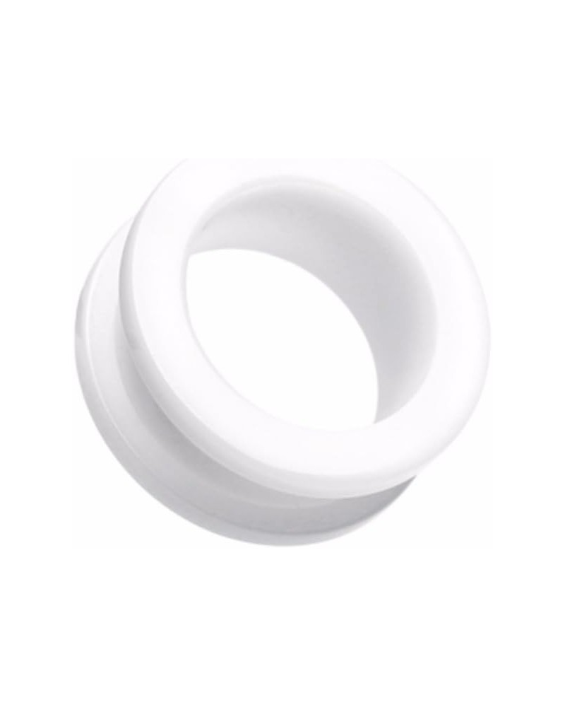 Basic Acrylic Screw-Fit WildKlass Ear Gauge Tunnel Plug (Sold as Pairs) 3/4" (19mm) White $11.12 Body Jewelry