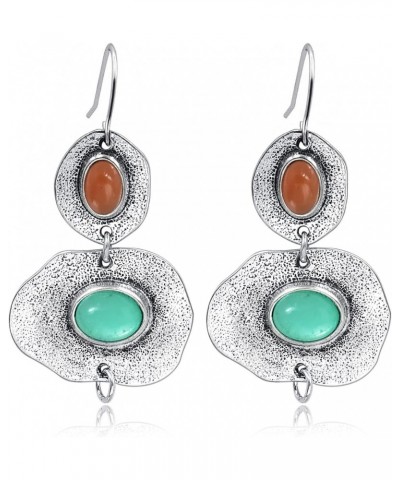 Stone Boho Earrings Silver Drop Dangle Earrings for Women $14.08 Earrings