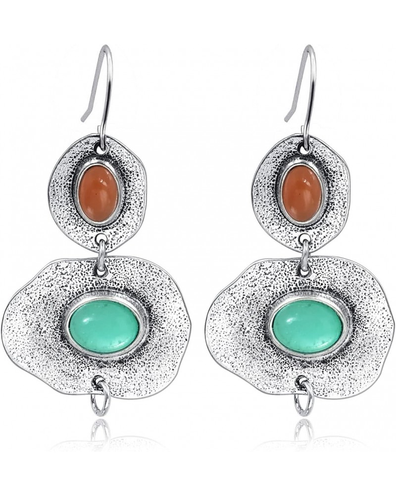 Stone Boho Earrings Silver Drop Dangle Earrings for Women $14.08 Earrings