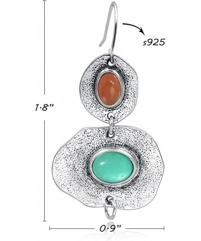 Stone Boho Earrings Silver Drop Dangle Earrings for Women $14.08 Earrings