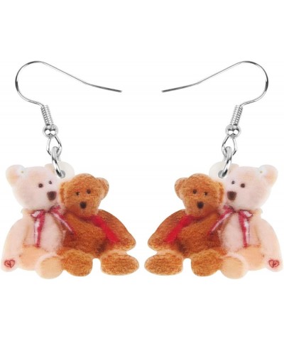 Acrylic Brown Doll Bear Earrings Print Cute Dangle Drop for Women Girls Kid Funny Gift Jewelry Doll Bear M $6.59 Earrings