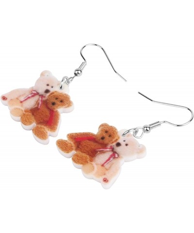 Acrylic Brown Doll Bear Earrings Print Cute Dangle Drop for Women Girls Kid Funny Gift Jewelry Doll Bear M $6.59 Earrings