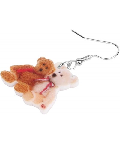 Acrylic Brown Doll Bear Earrings Print Cute Dangle Drop for Women Girls Kid Funny Gift Jewelry Doll Bear M $6.59 Earrings