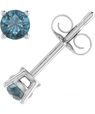 1/5 to 1 Carat 4-Prong Set Blue Diamond Stud Earrings in 14K Gold White Gold 0.25 carats $88.15 Earrings