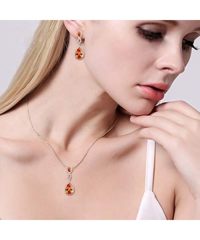 Wedding 8-Shape Zircon Jewelry Set Austrian Crystal Topaz Color $10.59 Jewelry Sets