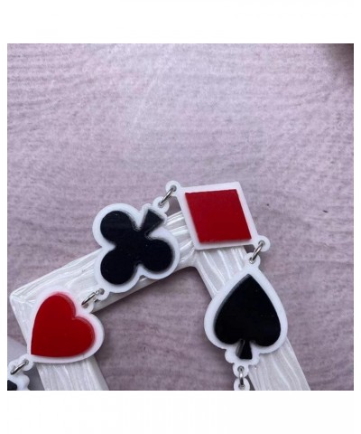 Creative Playing Cards Pattern Drop Earring Acrylic Hearts Poker Spade Earring for Women Girls Gambling Casino Funny Jewelry ...