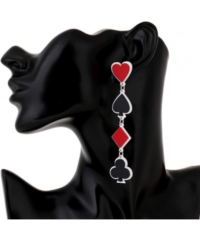 Creative Playing Cards Pattern Drop Earring Acrylic Hearts Poker Spade Earring for Women Girls Gambling Casino Funny Jewelry ...