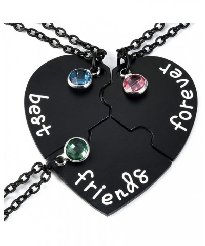 Best Friends Forever and Ever Friendship Necklaces for 3/4,Alloy Heart Matching Puzzle Piece BBF Pendant Necklace Friendship ...