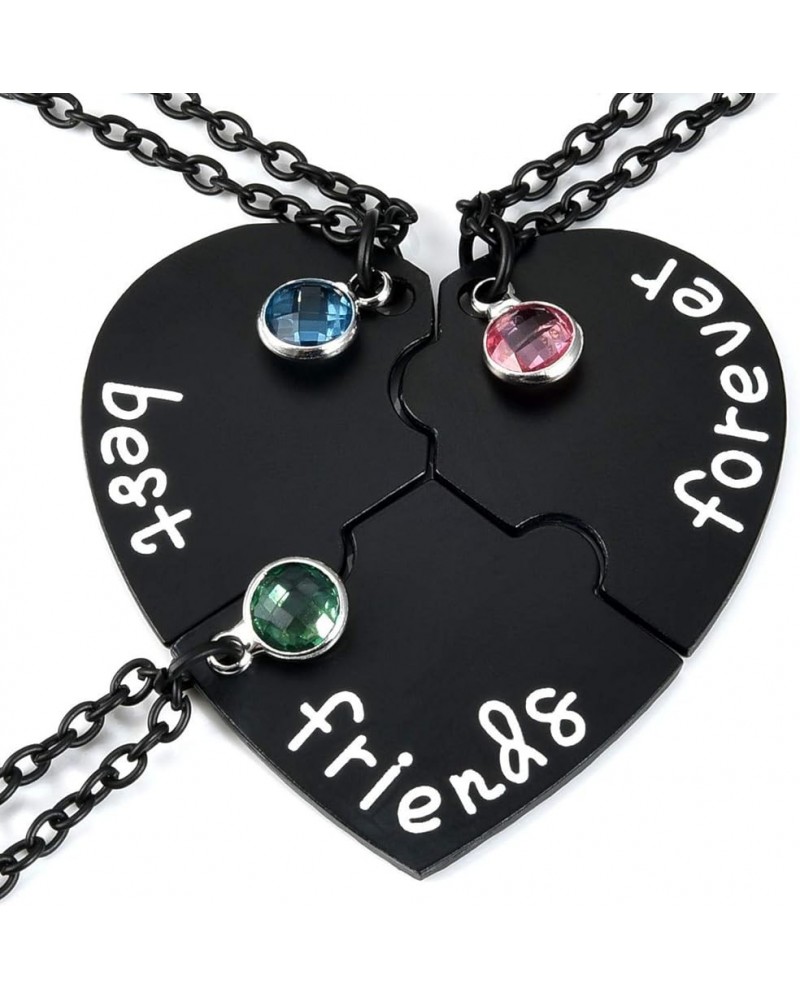 Best Friends Forever and Ever Friendship Necklaces for 3/4,Alloy Heart Matching Puzzle Piece BBF Pendant Necklace Friendship ...