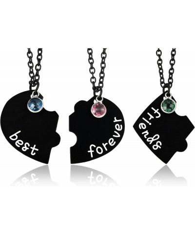 Best Friends Forever and Ever Friendship Necklaces for 3/4,Alloy Heart Matching Puzzle Piece BBF Pendant Necklace Friendship ...