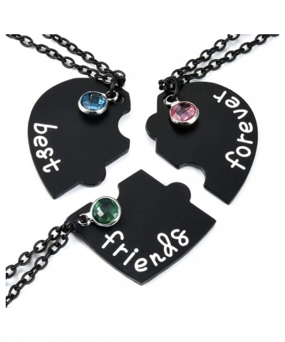 Best Friends Forever and Ever Friendship Necklaces for 3/4,Alloy Heart Matching Puzzle Piece BBF Pendant Necklace Friendship ...